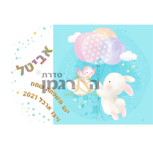 פליז דגם ארנב ובלונים