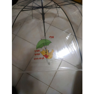 מטריה שקופה דגם פו הדב