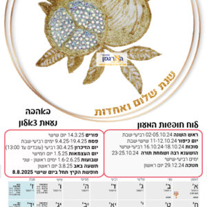 לוח שנה דגם רימון קריסטל