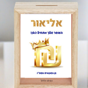 קופת חיסכון עץ דגם מלך